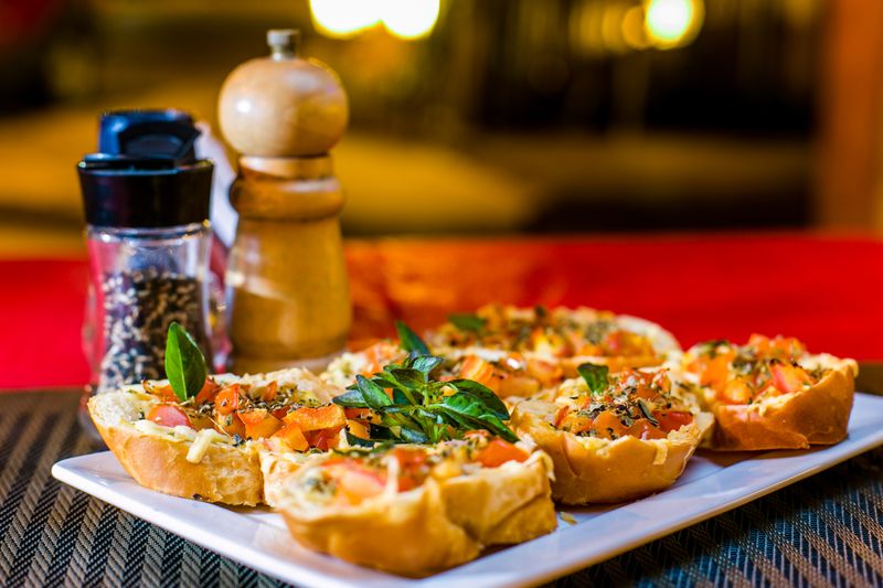 Bruschetta with fresh tomato basil and olive oil